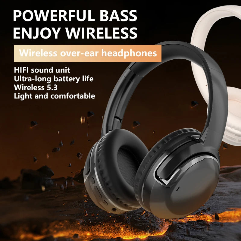 Chioce NEW Wireless Bluetooth 5.3 Headphones Over Ear Gaming Earbuds With Mic Hd Calling Active Noise Reduction Headset