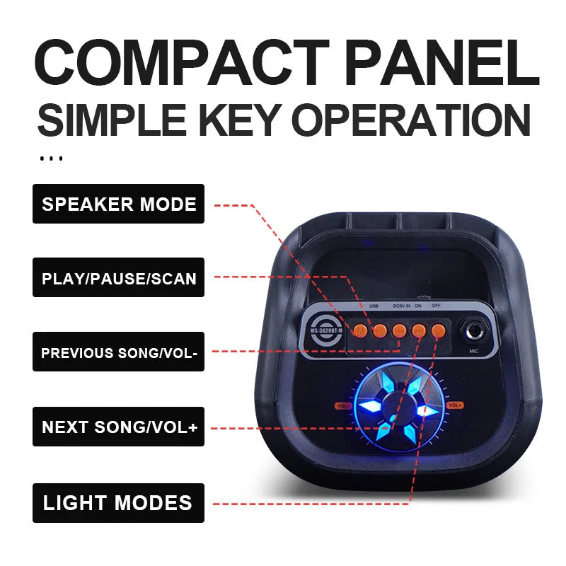 High Power caixa de som Bluetooth Speaker Outdoor Wireless Column Portable Audio for pc Music Center Subwoofer FM