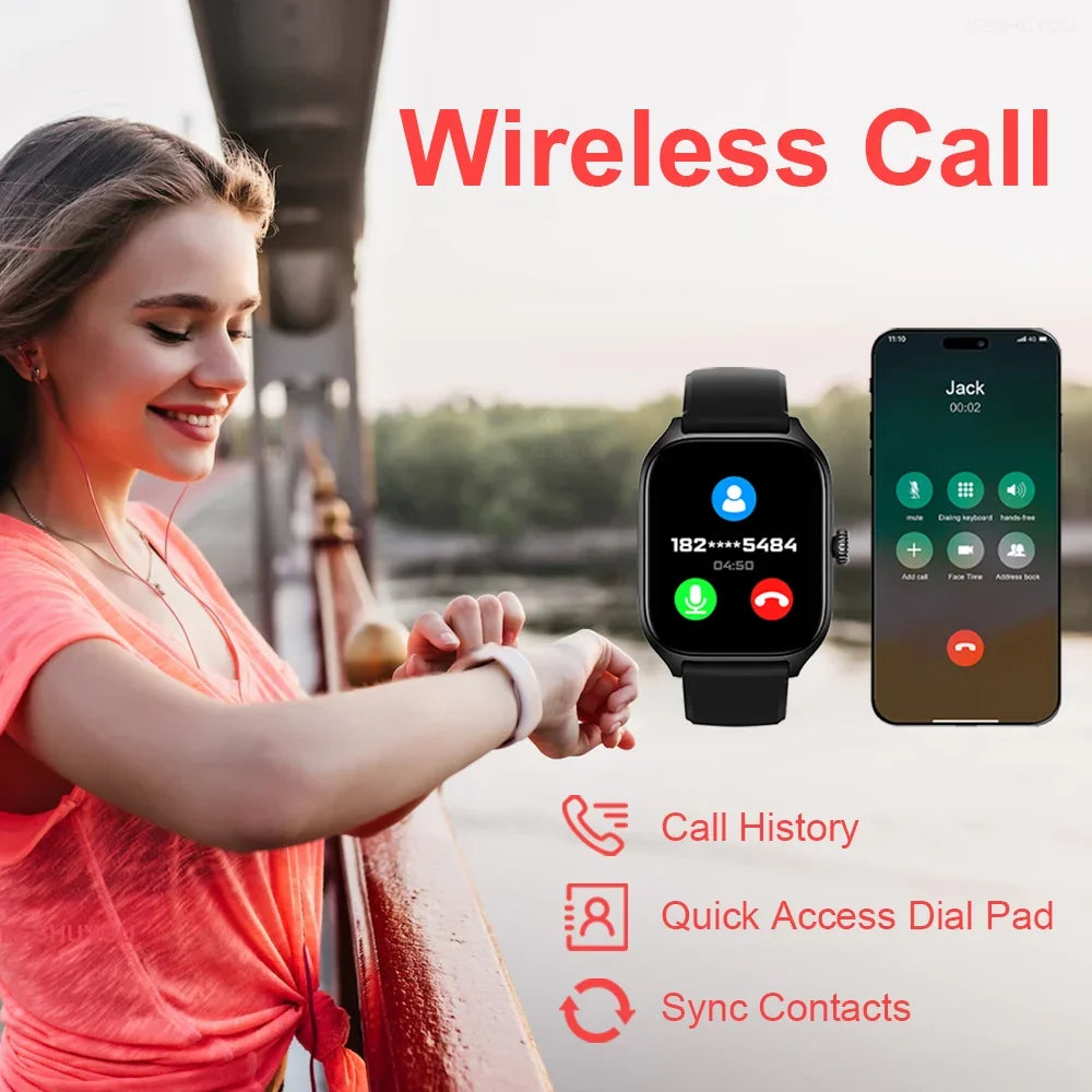 Smart Watch 2.01 Inch HD Display Answer Make Call Message Preview Sport Modes DIY Dial Weather Forecast For Men Women