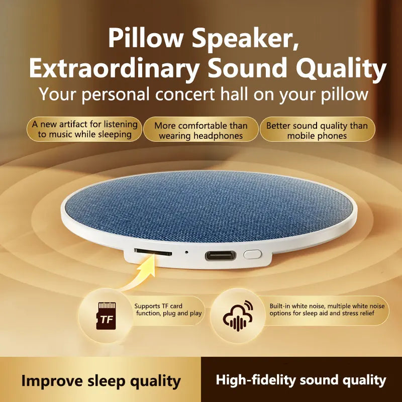Wireless Pillow Speaker Sleep Aid 360° Surround Sound Bluetooth 5.4 HiFi Stereo Sound Private Audio No Disturb Partner2026 New