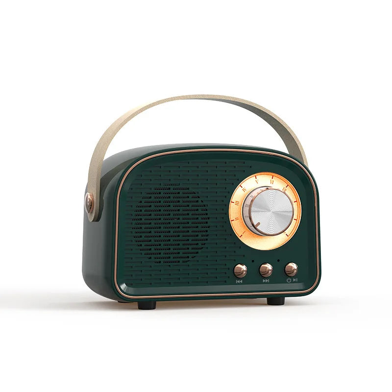 Retro Bluetooth-compatible Speaker Cute Mini Speaker with FM Radio Wireless Speaker with TWS Music Player Hifi Stereo TF USB