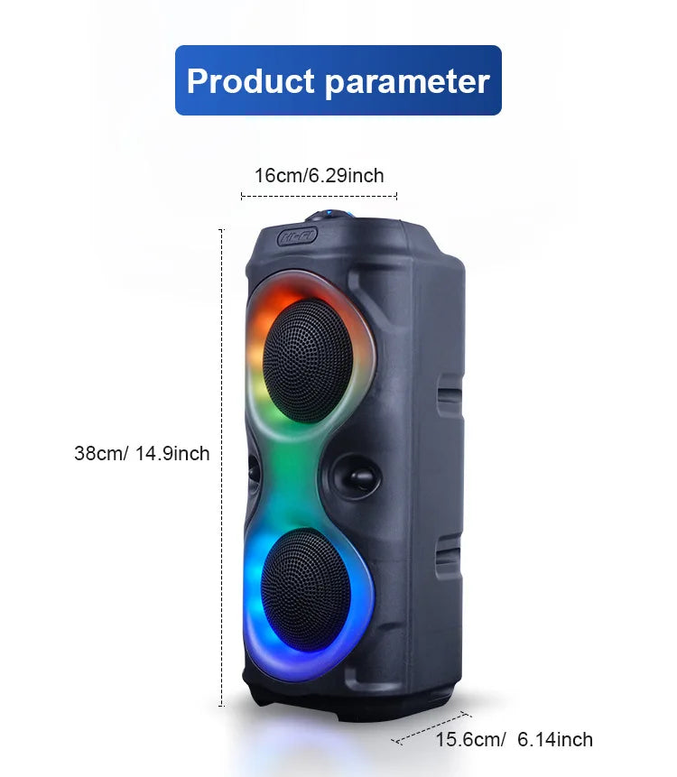 High Power caixa de som Bluetooth Speaker Outdoor Wireless Column Portable Audio for pc Music Center Subwoofer FM