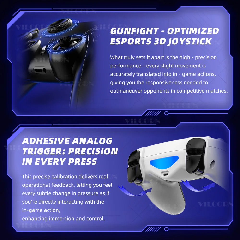 Wireless Gamepad for P4 Bluetooth-compatible Game Controller for P4 Slim/P4 Pro/Steam Platform Win 10 PC Joystick