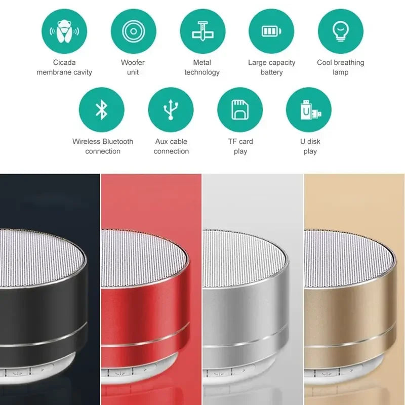 A10 Outdoor Subwoofer Mini Portable Speaker FM Radio Music Speaker Aluminum Alloy Wireless Speaker