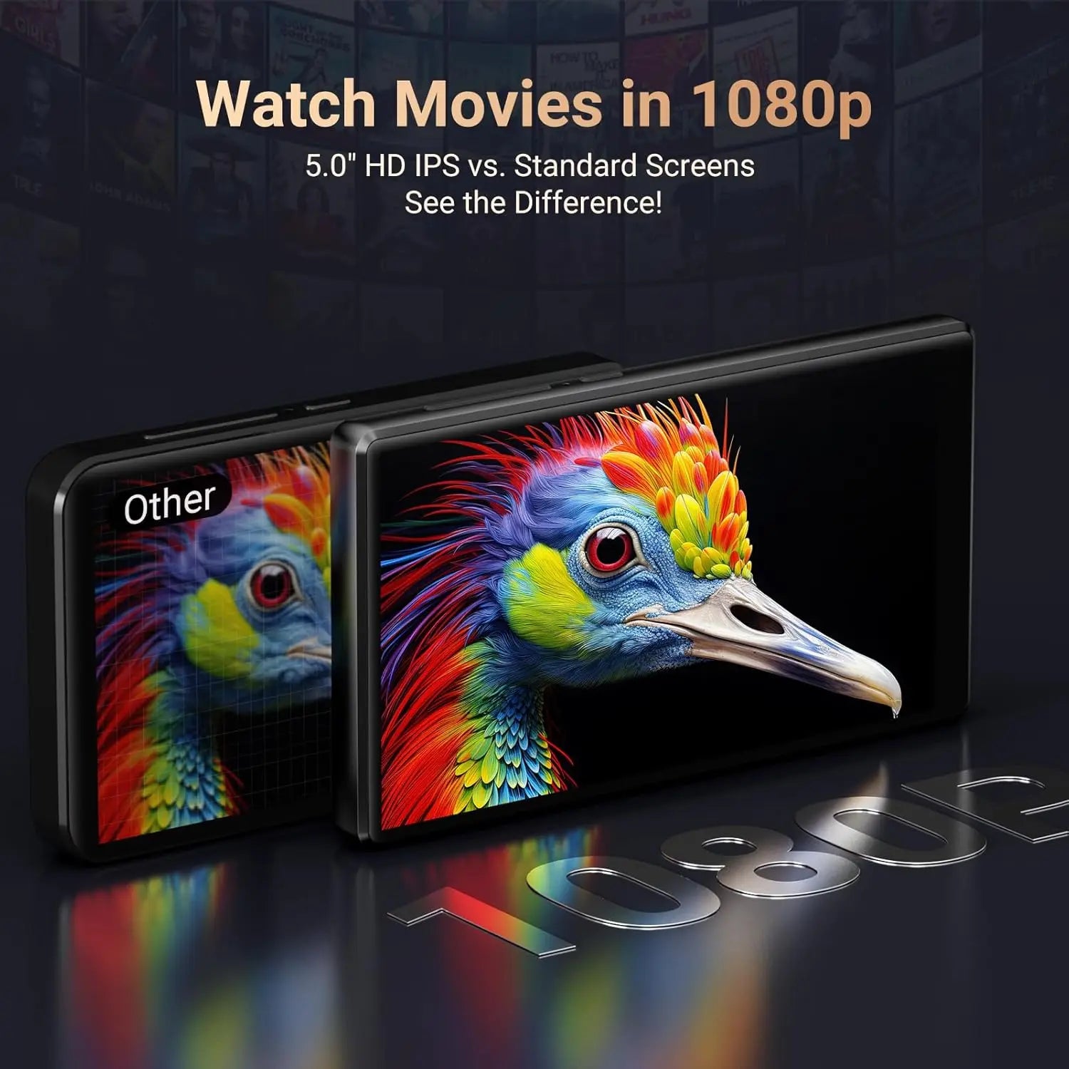 Fanvace Built-in 128GB storage, MP3/MP4 player with Bluetooth and Wi-Fi，running Android 13 operating system,  5-inch touchscreen
