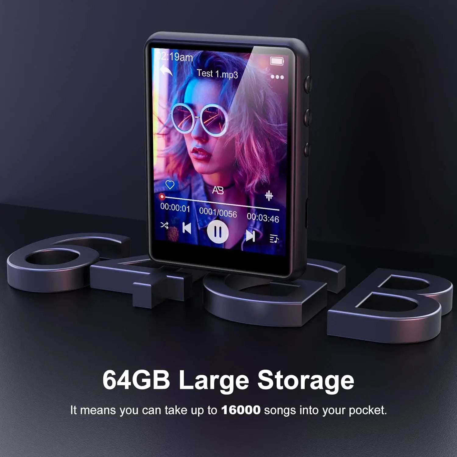 MECHEN 64GB MP3 Player Bluetooth 5.3 with 2.4" Full Touch ScreenSupport up to 128GB. (Black)