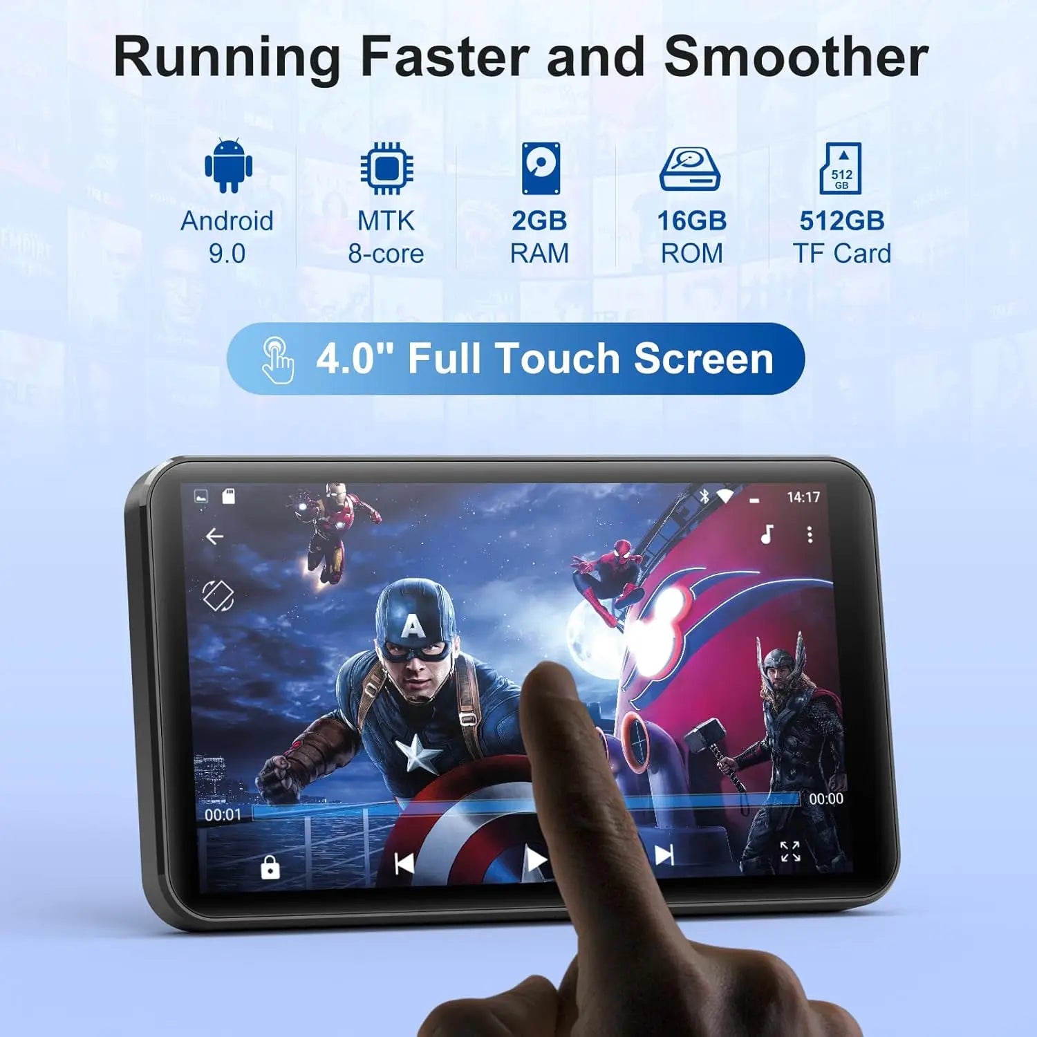 MECHEN 96GB (64GB+32GB) MP3 Player with Bluetooth and WiFi, MECHEN Android 13 OS MP3 & MP4 Players with 4" Touchscreen and Speak