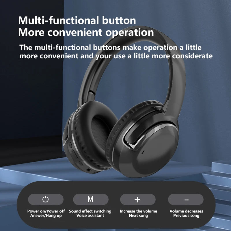 Chioce NEW Wireless Bluetooth 5.3 Headphones Over Ear Gaming Earbuds With Mic Hd Calling Active Noise Reduction Headset