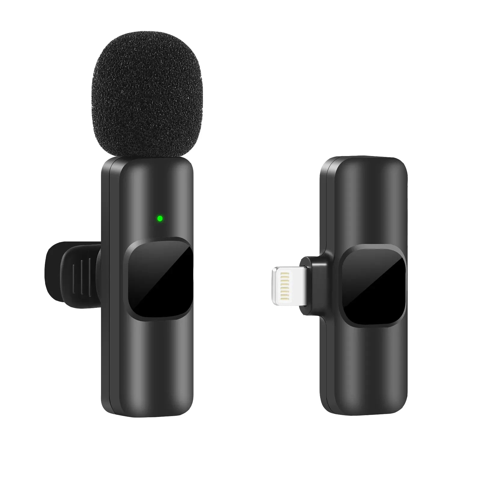 Wireless Lavalier Microphone Portable Audio Video Recording Mini Mic for iPhone Android Live Broadcast Gaming Phone Mic
