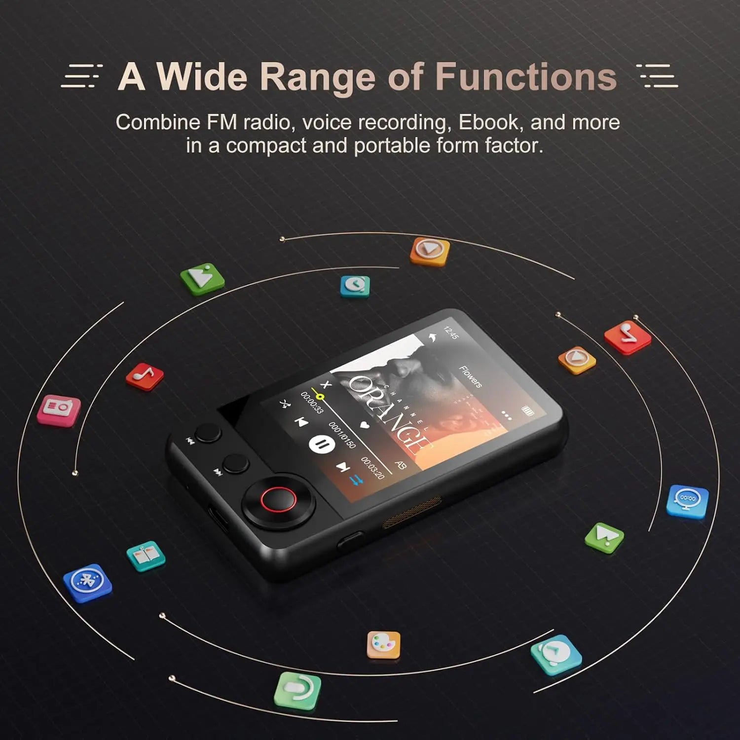 64GB/128GB MP3 Player with Bluetooth MECHEN Portable MP3 Touch Screen Music Player with HiFi Speaker, 2.4" Screen，up to 512GB