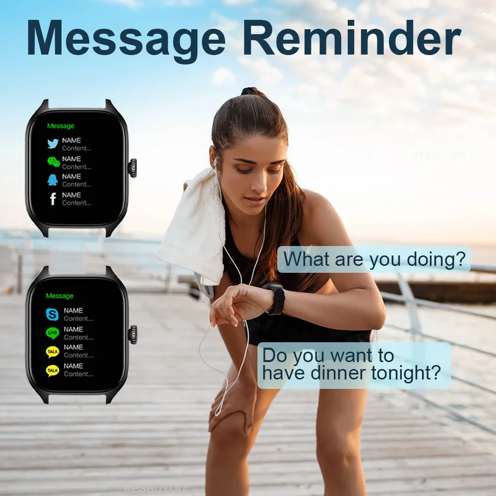 Smart Watch 2.01 Inch HD Display Answer Make Call Message Preview Sport Modes DIY Dial Weather Forecast For Men Women