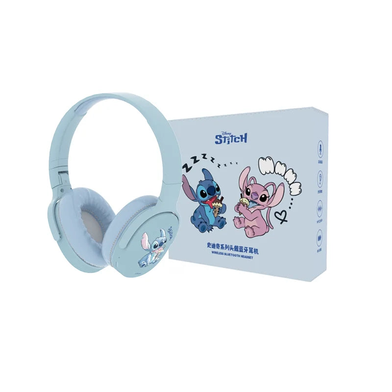 P2961 Disney Stitch Wireless Bluetooth Headphones HiFi Stereo Over Ear Headset Gamer Music Sports Earphones TF/AUX with HD Mic