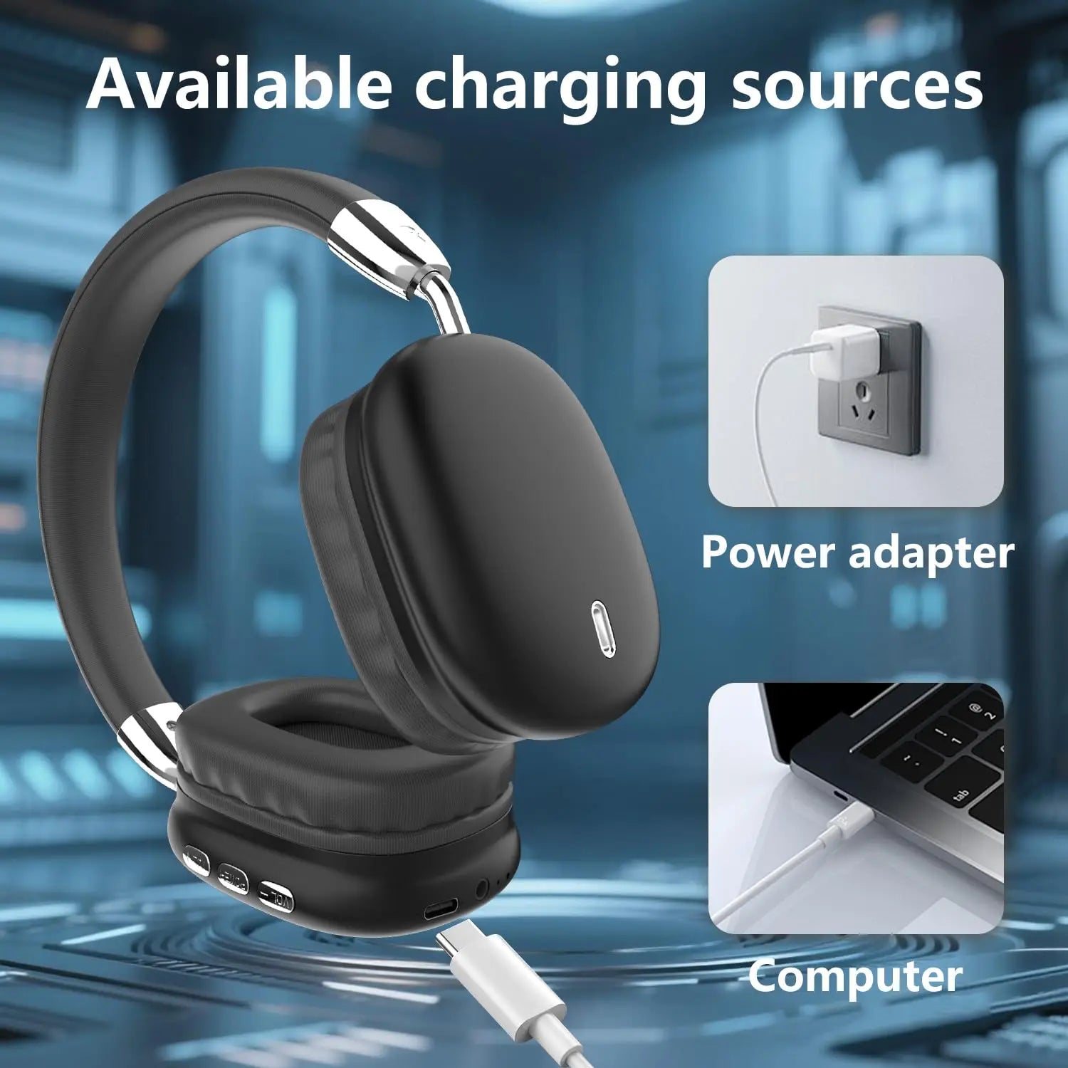 New Wireless Headset, Hifi Clear Call, Comfortable Fit With Head, Foldable, Rotatable, Stretchable. Compatible with Mobile Phone