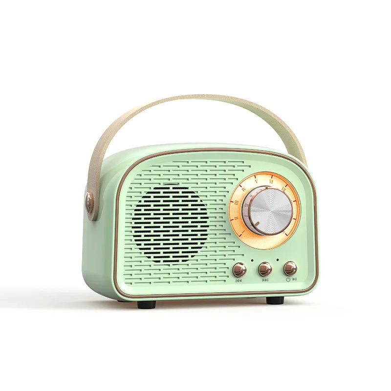 Retro Bluetooth-compatible Speaker Cute Mini Speaker with FM Radio Wireless Speaker with TWS Music Player Hifi Stereo TF USB