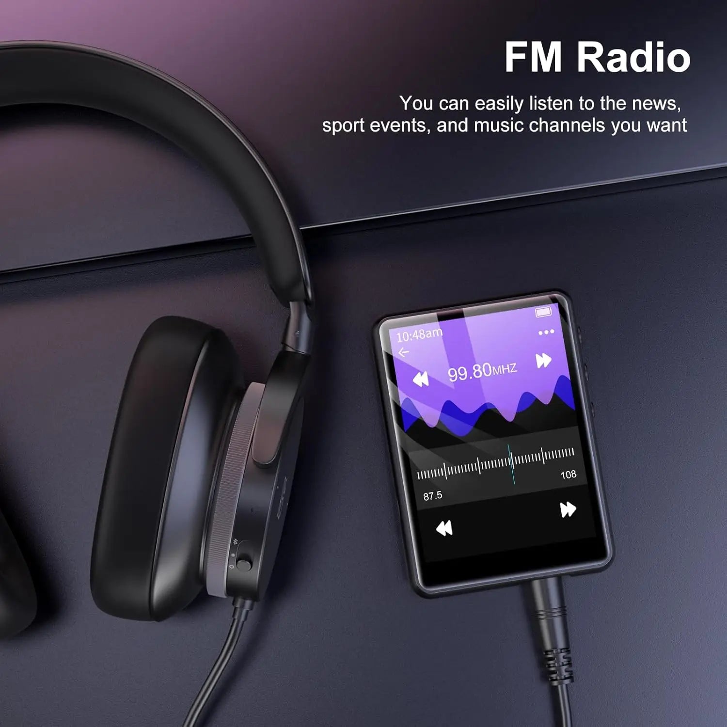 MECHEN 64GB MP3 Player Bluetooth 5.3 with 2.4" Full Touch ScreenSupport up to 128GB. (Black)