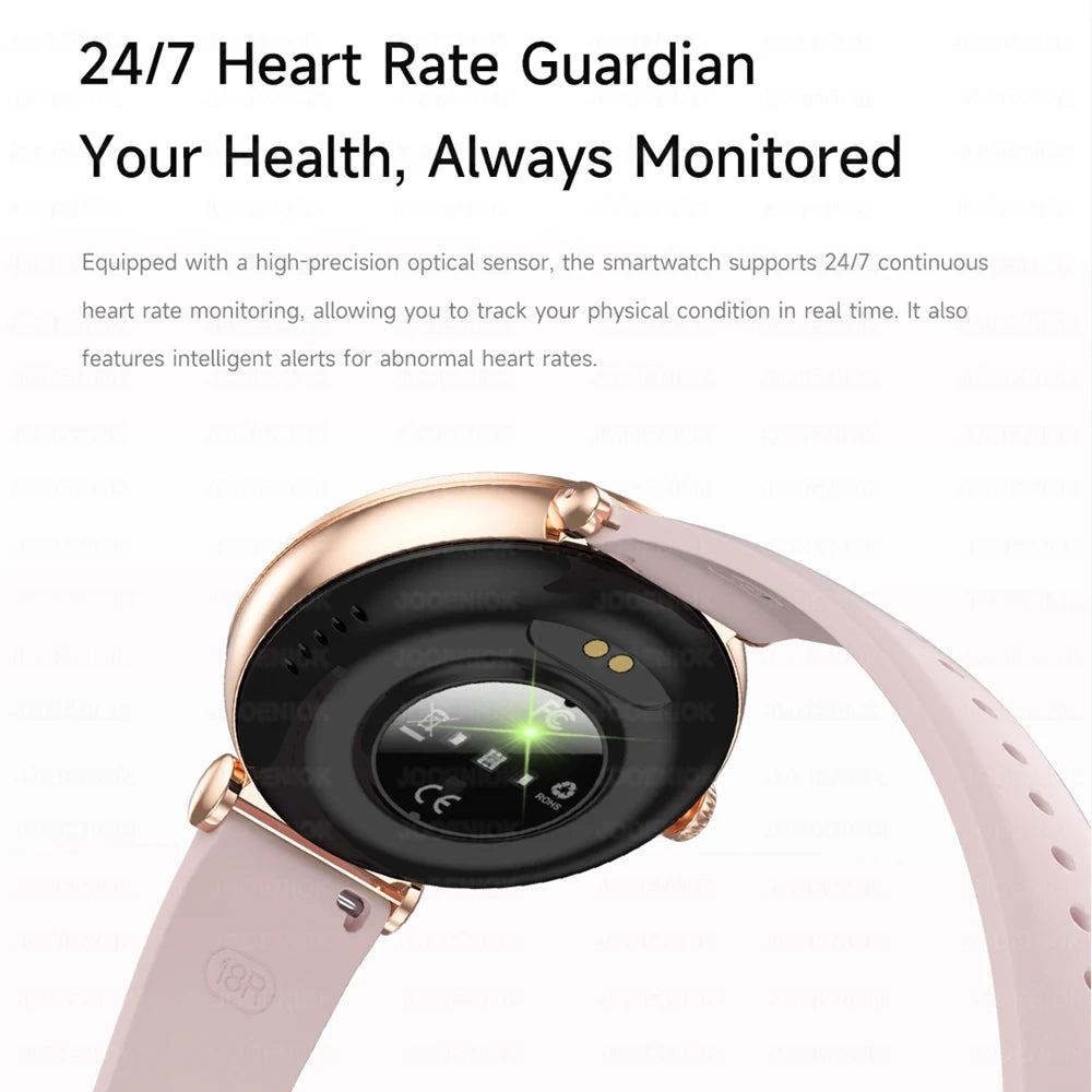 New Lady Fashion Smart Watch Women 1.27inch AMOLED Screen Heart Rate Bluetooth Call Waterproof Sports Smartwatch For Android iOS