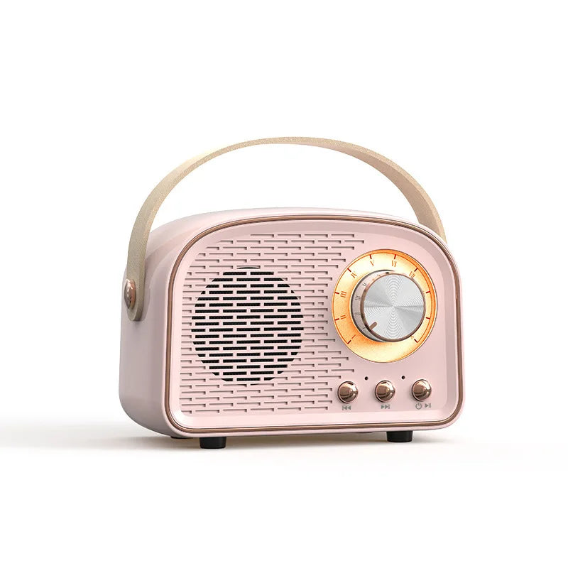 Retro Bluetooth-compatible Speaker Cute Mini Speaker with FM Radio Wireless Speaker with TWS Music Player Hifi Stereo TF USB