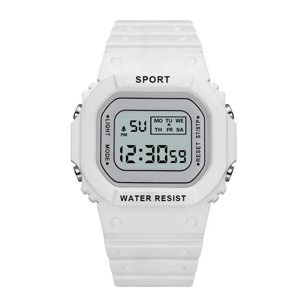 Sports Watch Boys Girls Student LED Electronic Watch Colorful Men Women Square Digital Watches Waterproof Rubber Clock