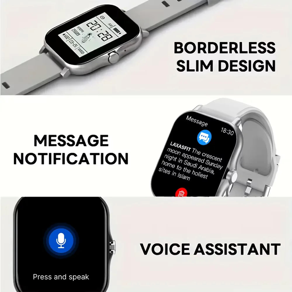 LAXASFIT 2025 New Smart Watch Bluetooth Call Message Reminder Man Woman Gift Full Touch Screen Sports Fitness Smart Watch