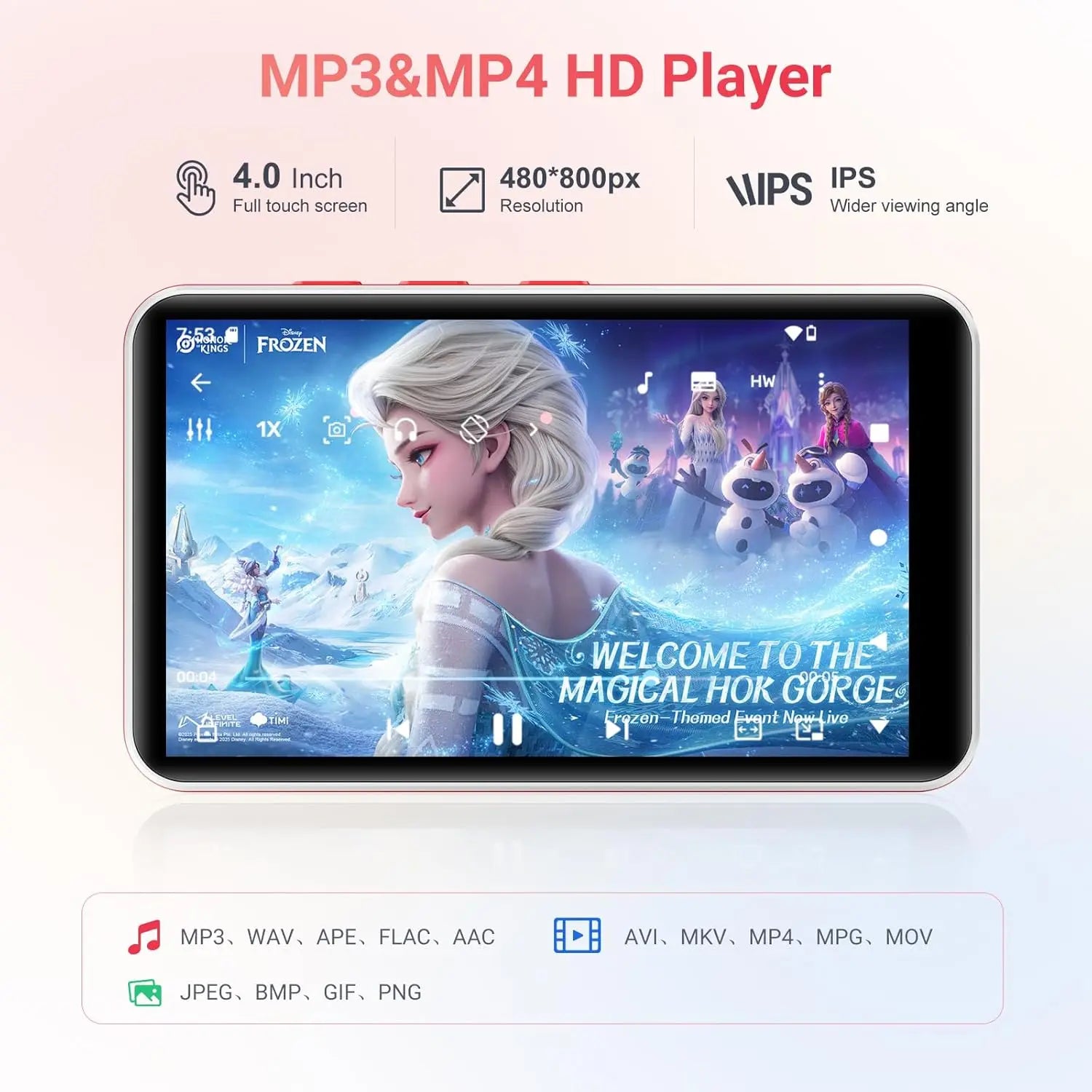 192GB (128GB + 64GB) MP3 Player with Bluetooth and WiFi, Android 13.0, 4.0" HD  Touch Screen and Speaker, Up to 1TB