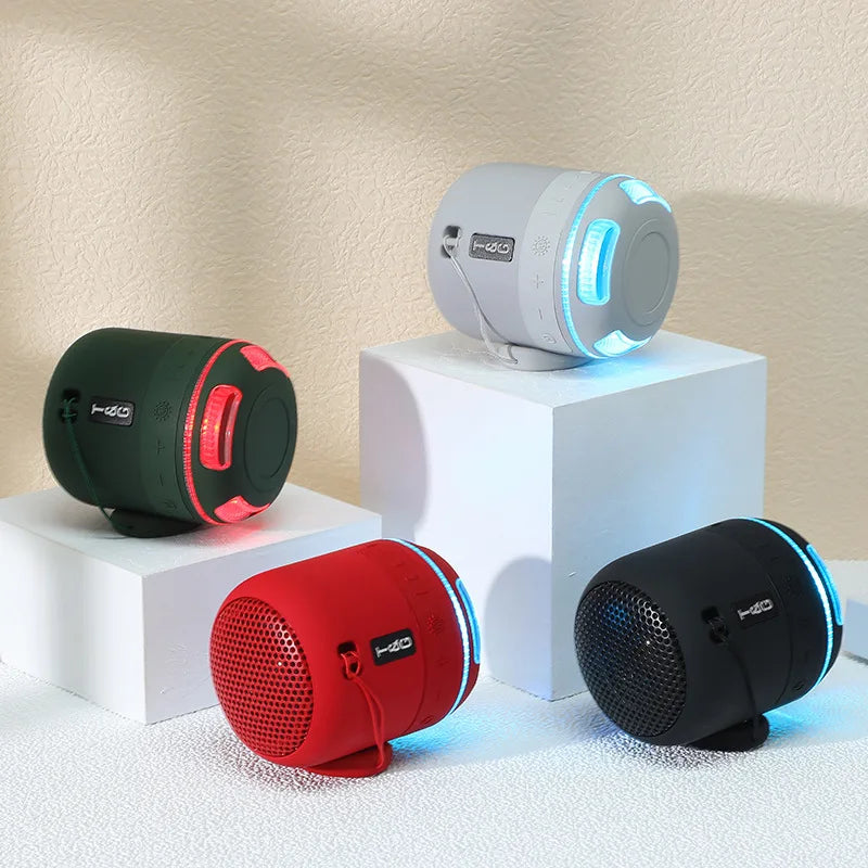 Mini Bluetooth Speaker LED Light Wireless Bass Box Player Stereo Subwoofer Portable Outdoor Speaker With TF Card FM Radio TG294