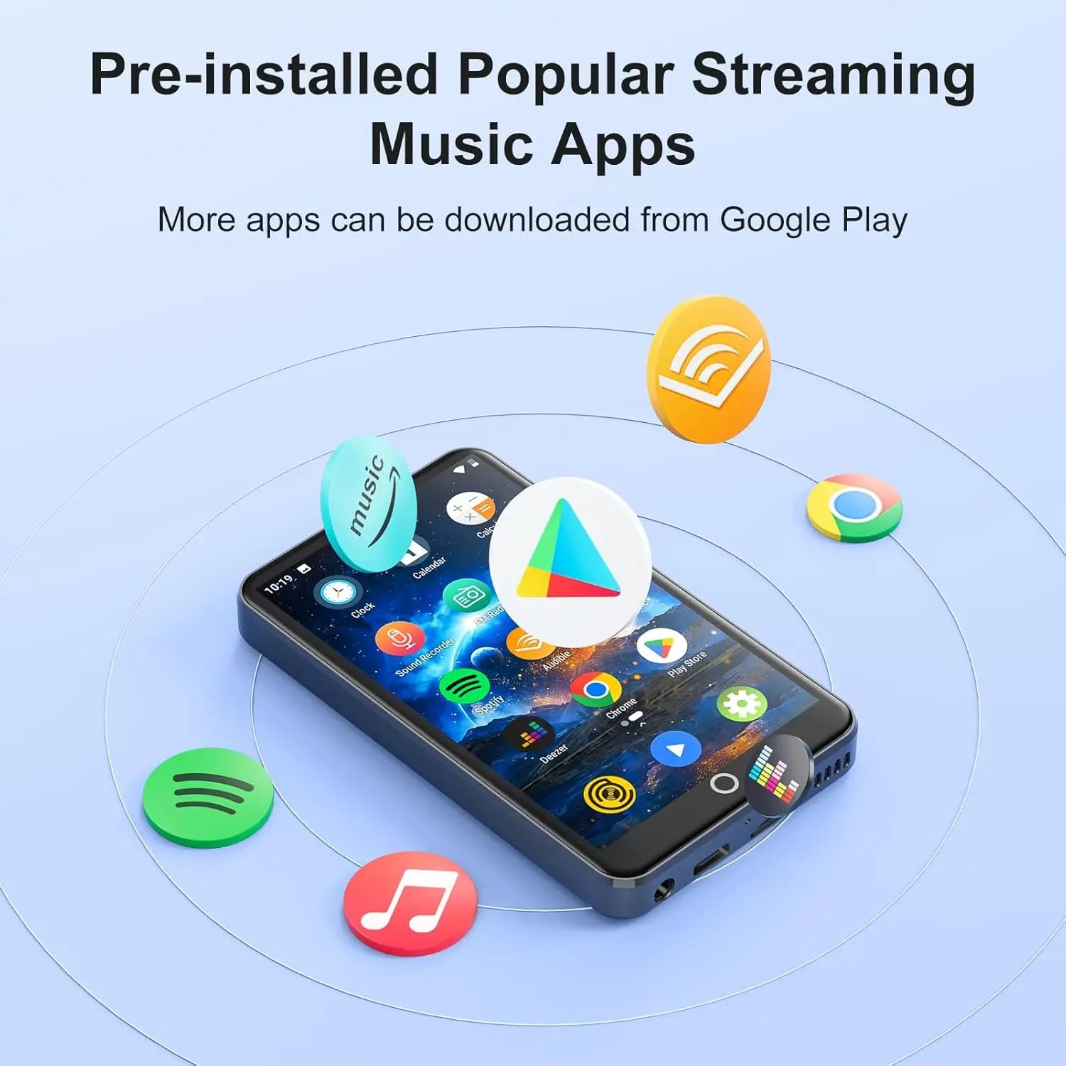 MECHEN 96GB (64GB+32GB) MP3 Player with Bluetooth and WiFi, MECHEN Android 13 OS MP3 & MP4 Players with 4" Touchscreen and Speak
